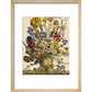 Flowers in a vase print in natural frame