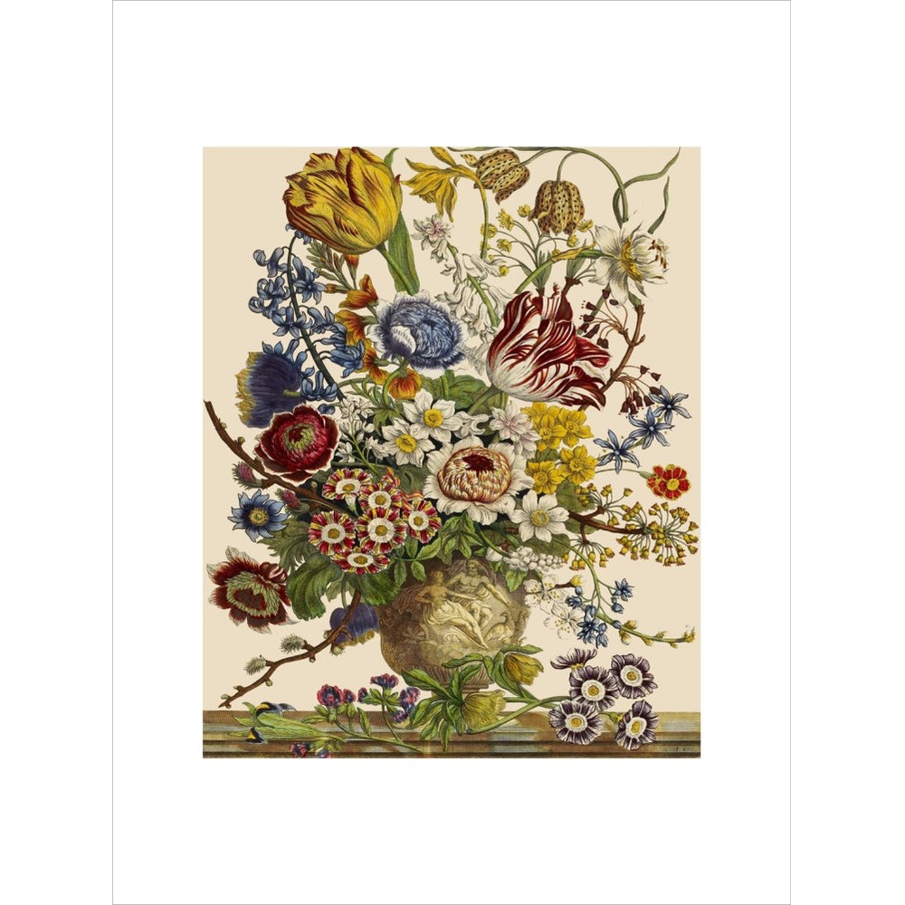 Flowers in a vase print unframed