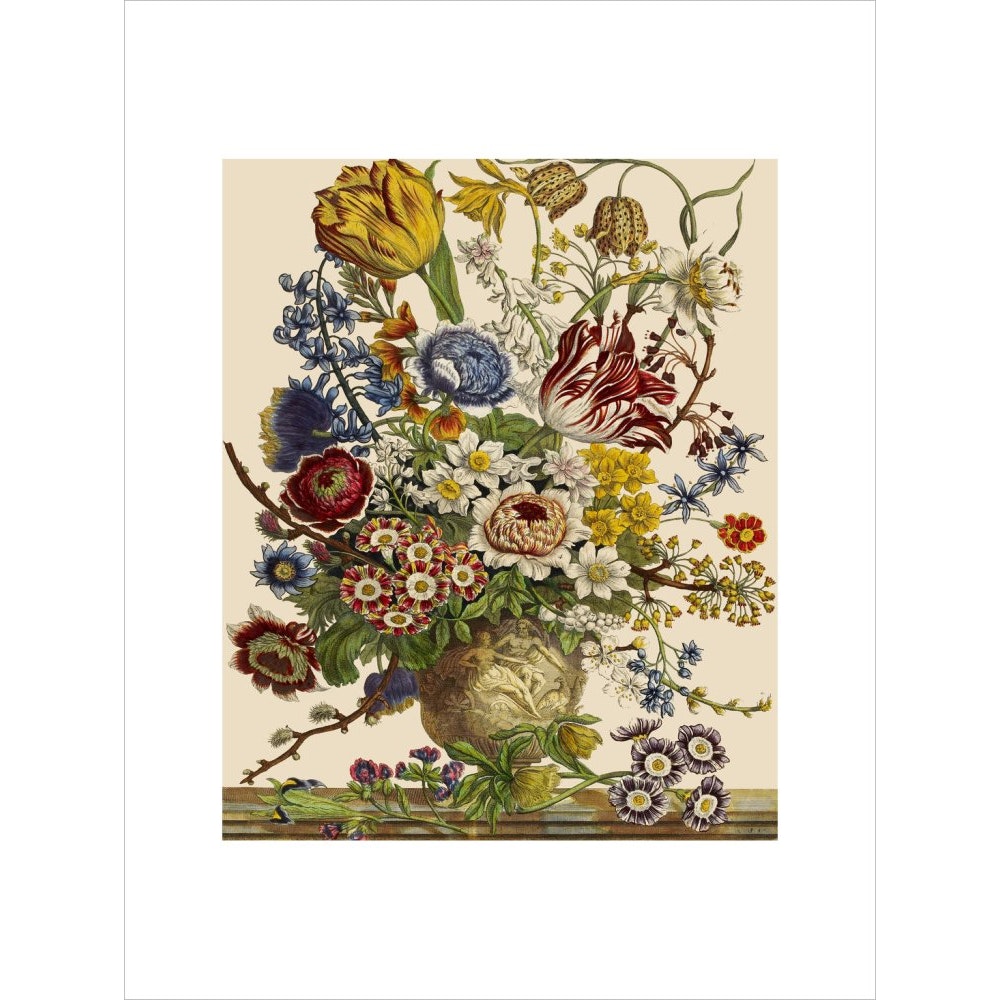 Flowers in a vase print unframed