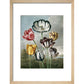 Tulips - The Temple of Flora print in natural frame