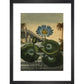Blue lotus print in black frame