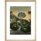 Blue lotus print in natural frame