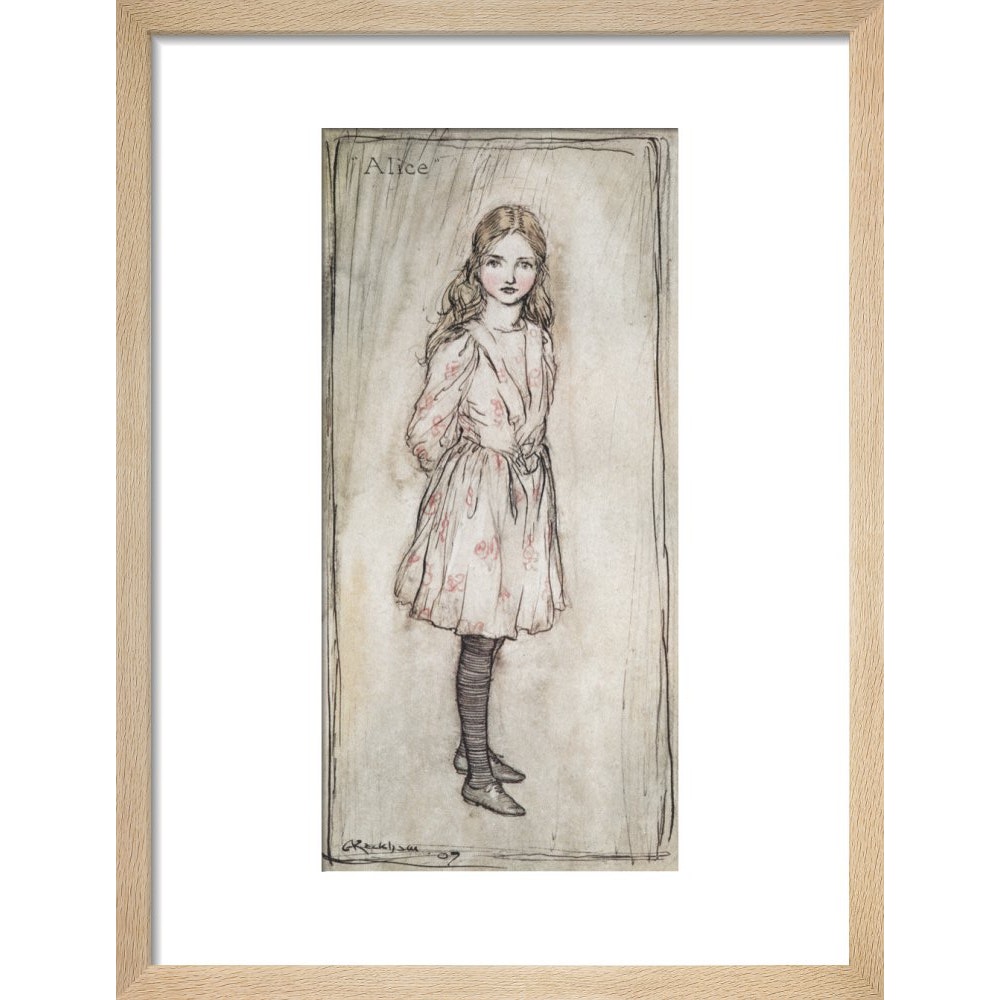 Alice print in natural frame