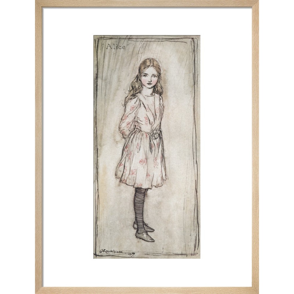 Alice print in natural frame