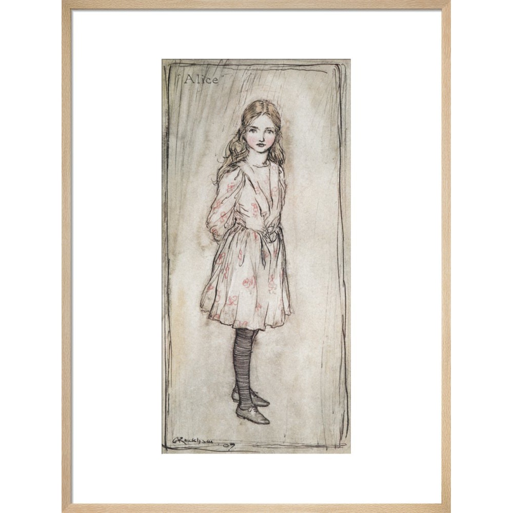Alice print in natural frame