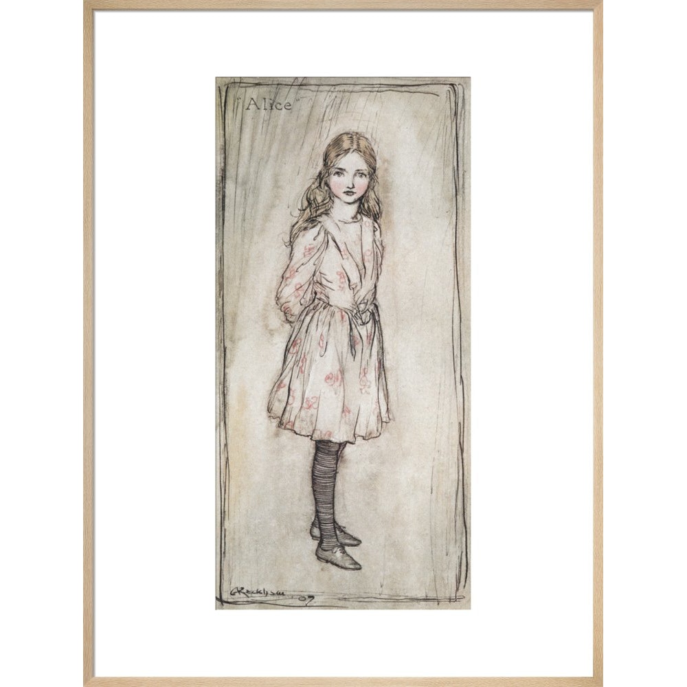 Alice print in natural frame