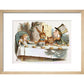 The Mad Hatter's Tea party print in natural frame