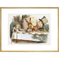 The Mad Hatter's Tea party print in gold frame