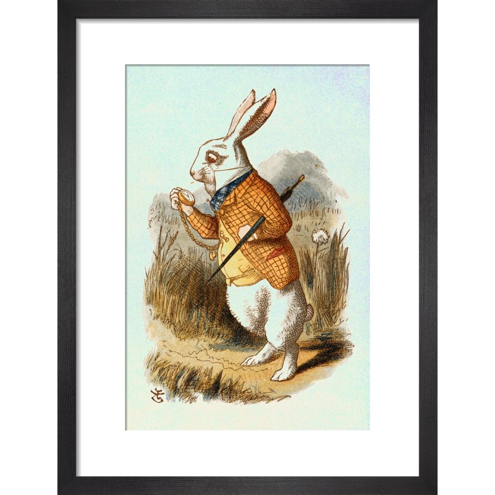The White Rabbit print in black frame