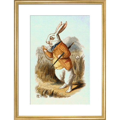 The White Rabbit print in gold frame