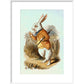 The White Rabbit print in white frame
