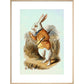 The White Rabbit print in natural frame