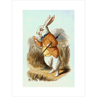 The White Rabbit print in white frame