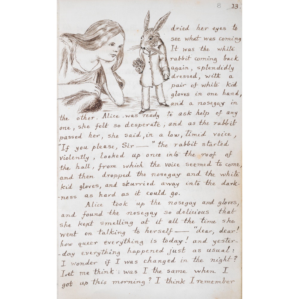 Alice and the White Rabbit print