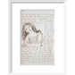 Alice puts down the bottle print in white frame