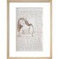 Alice puts down the bottle print in natural frame