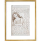 Alice puts down the bottle print in gold frame