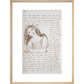 Alice puts down the bottle print in natural frame