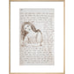 Alice puts down the bottle print in natural frame