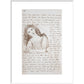 Alice puts down the bottle print in white frame