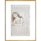 Alice puts down the bottle print in gold frame
