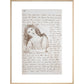 Alice puts down the bottle print in natural frame