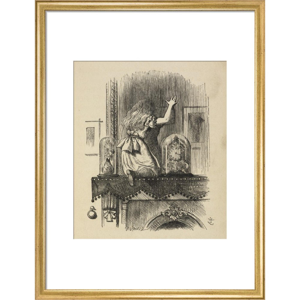Through the looking-glass, and what Alice found there print in gold frame