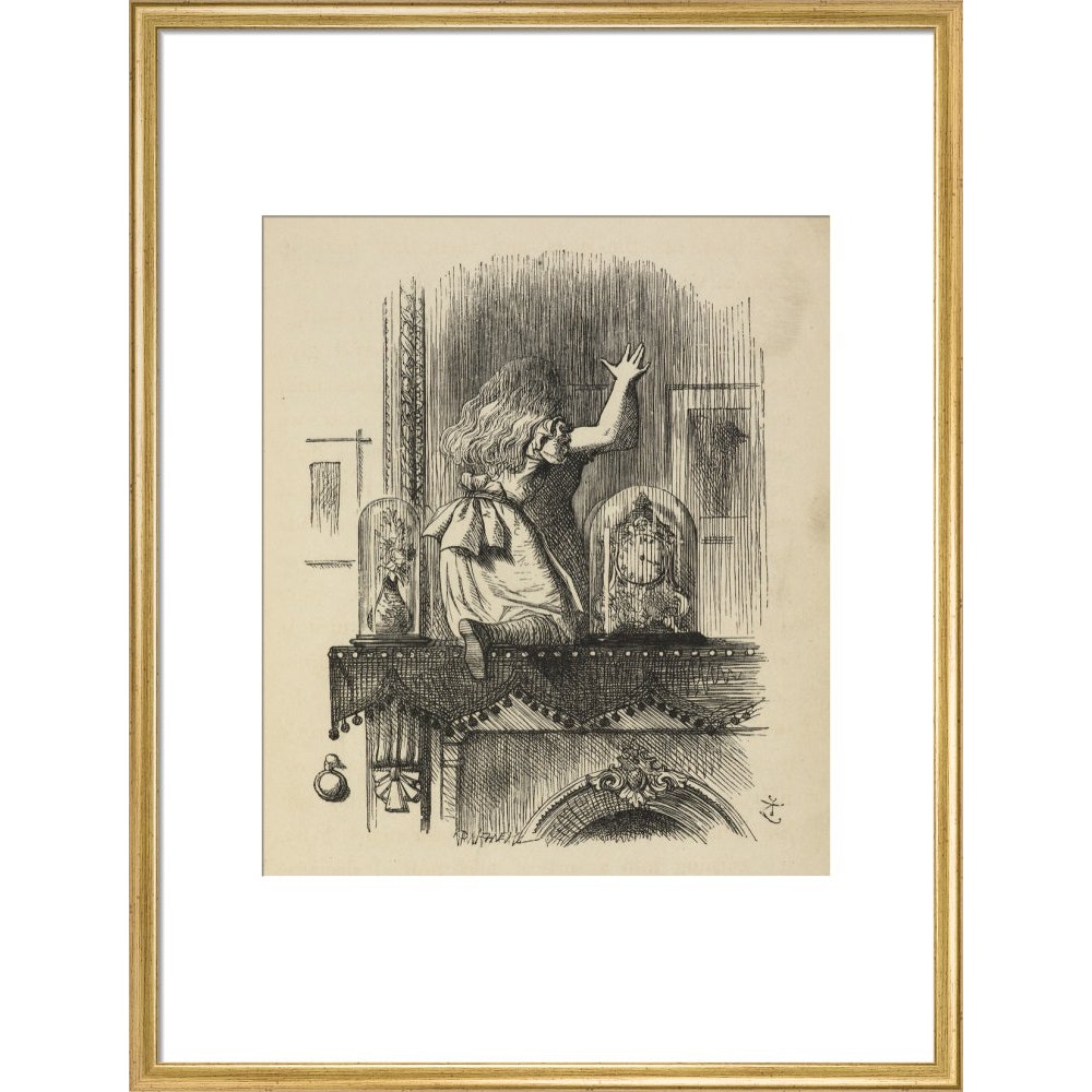 Through the looking-glass, and what Alice found there print in gold frame