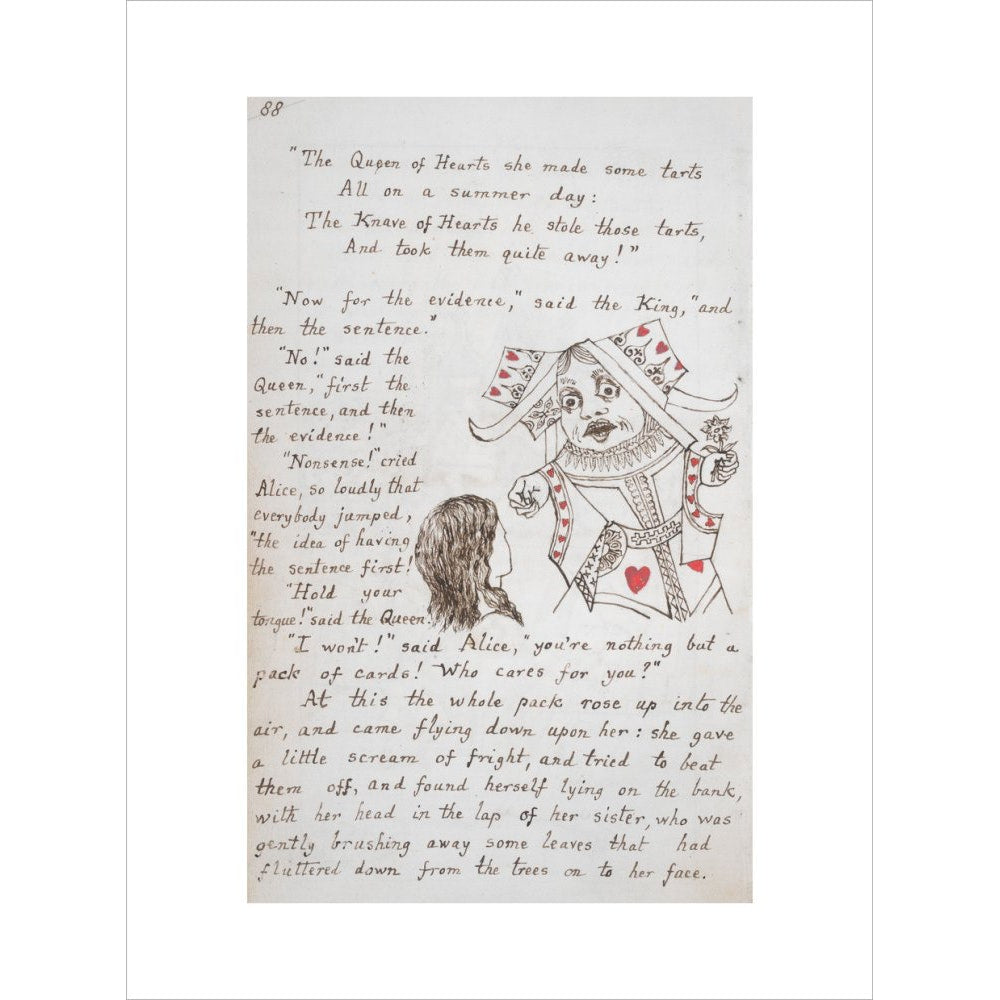 Alice and the Queen of Hearts print unframed