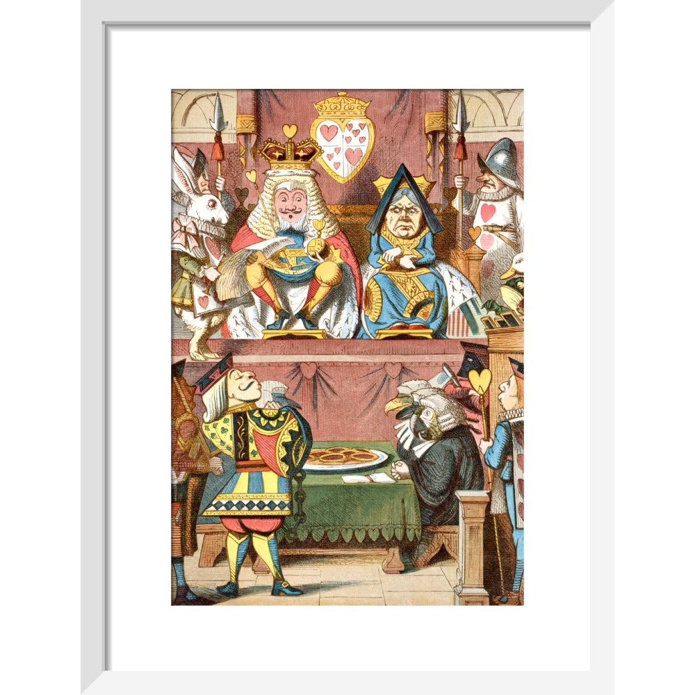 Inspecting the tarts print in white frame