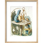 Alice meets the blue caterpillar print in natural frame