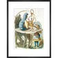 Alice meets the blue caterpillar print in black frame