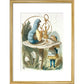 Alice meets the blue caterpillar print in gold frame