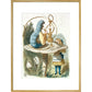 Alice meets the blue caterpillar print in gold frame