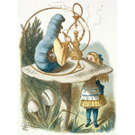 Alice meets the blue caterpillar print