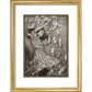 Alice and the falling pack of cards print in gold frame