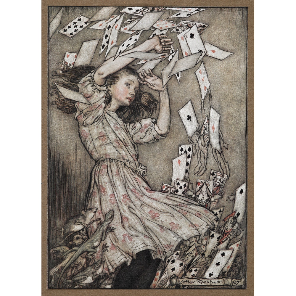 Alice and the falling pack of cards print