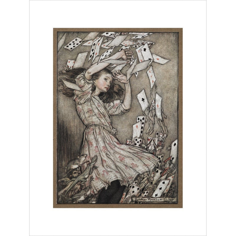 Alice and the falling pack of cards print