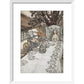 Alice at the tea party print in white frame