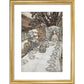 Alice at the tea party print in gold frame
