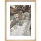 Alice at the tea party print in natural frame