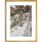 Alice at the tea party print in gold frame