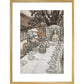Alice at the tea party print in gold frame