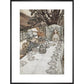 Alice at the tea party print in black frame