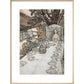 Alice at the tea party print in natural frame