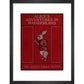 Alice in Wonderland book cover print in black frame
