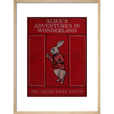 Alice in Wonderland book cover print in natural frame