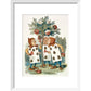 The playing cards print in white frame