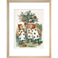 The playing cards print in natural frame
