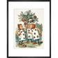 The playing cards print in black frame